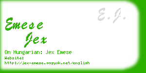 emese jex business card